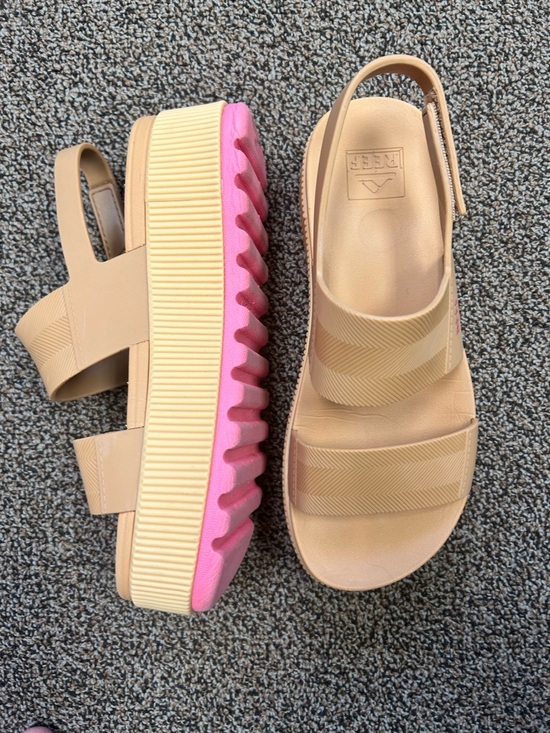 Reef Shoes - Reef Women’s Beige Platform Sandals with Pink Outsole